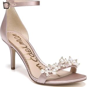 Pink Sam Edelman Platt Embellished Sandal Heels 10